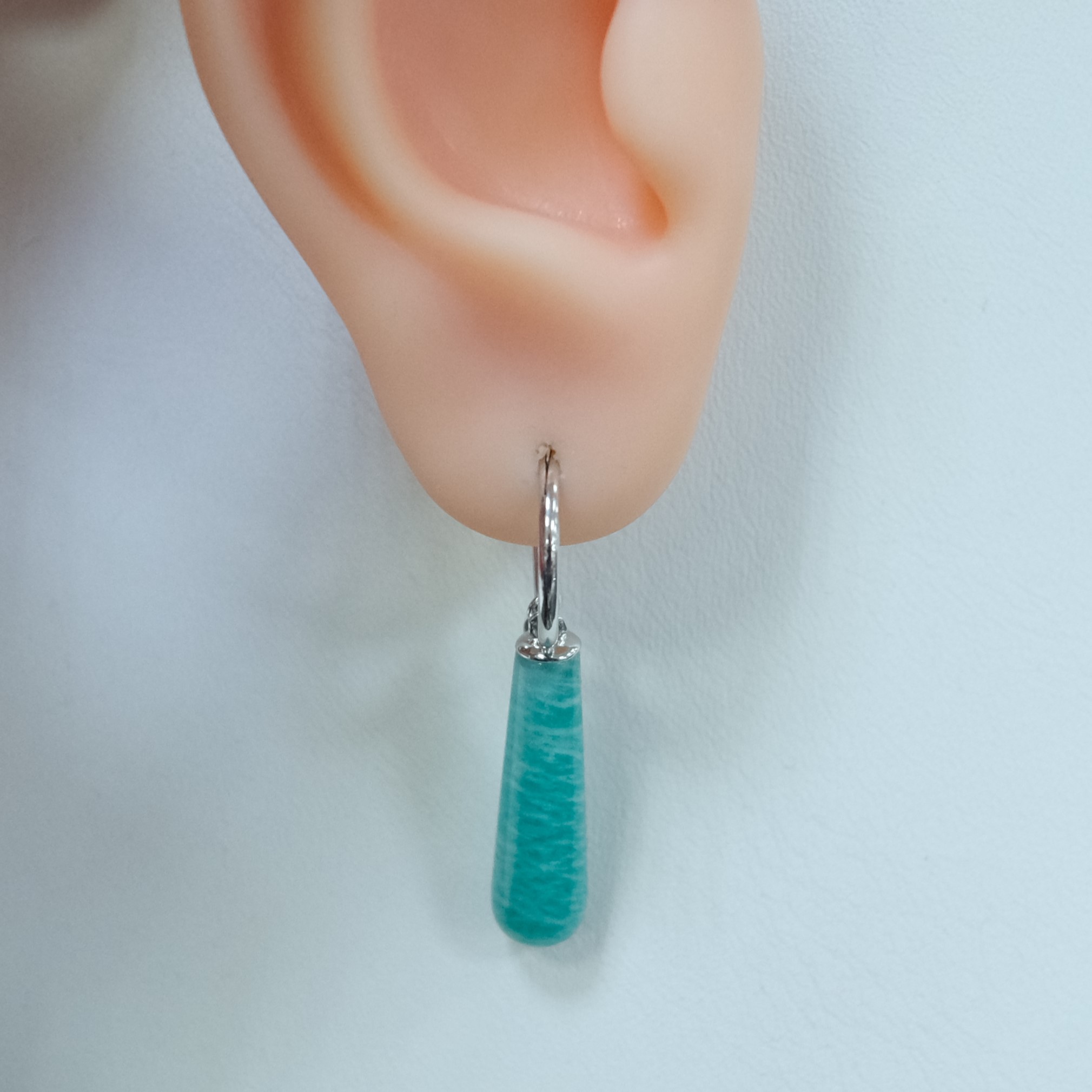 Серебряные серьги с амазонитами